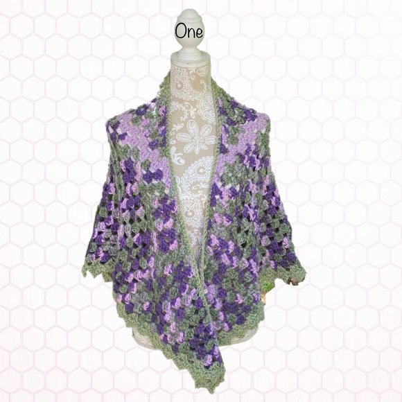 Handmade crocheted shawl shrug sweater. #1 - Picture 5 of 5